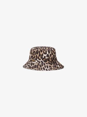 michael kors leopard bucket hat|Michael Kors straw hat.